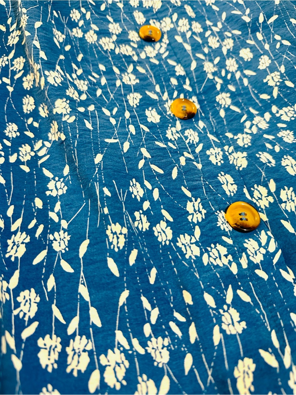 Hayden Blue Floral Faux Button-Down Midi Skirt - Picture 3 of 7